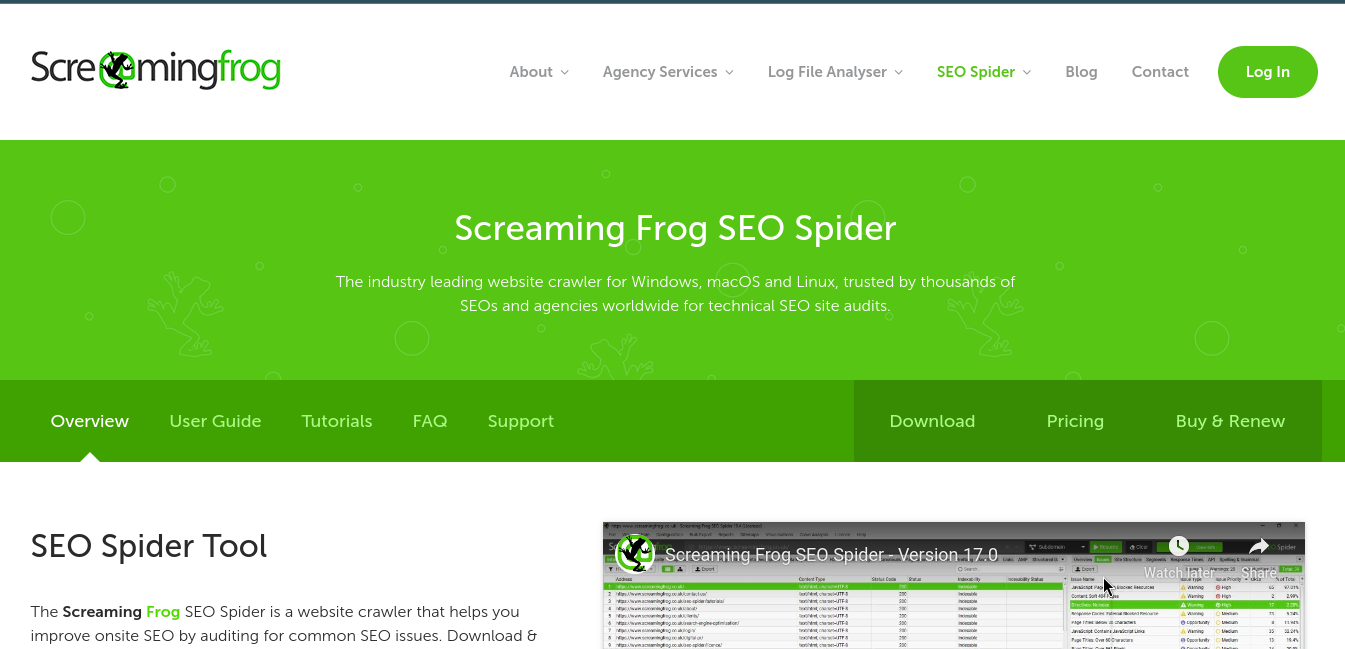 screaming frog | SEO Tools | TechnoVlogs